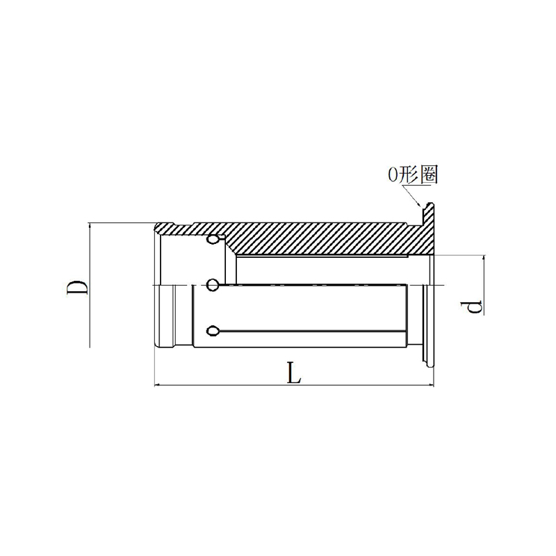    OD type center outlet hydraulic tool possessor conversion collet 