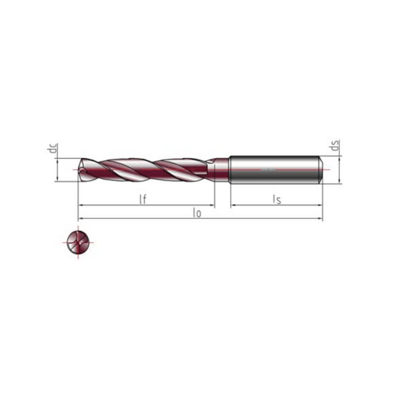  Solidum carbide torquent drill